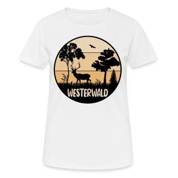 Westerwald - Frauen T-Shirt atmungsaktiv - Weiß - Vorne - AI Model Female 172 dark (172cm)