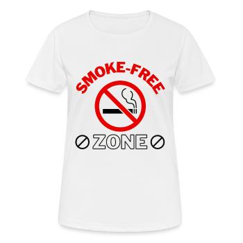 Smoke-free Zone Nichtraucher Geschenkidee - Frauen T-Shirt atmungsaktiv - Weiß - Vorne - AI Model Female 172 dark (172cm)