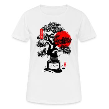 Encre bonsai japonais - noir - T-shirt respirant Femme - blanc - Devant - AI Model Female 172 dark (172cm)