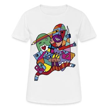 L’harmonie dans la diversité - T-shirt respirant Femme - blanc - Devant - AI Model Female 172 dark (172cm)