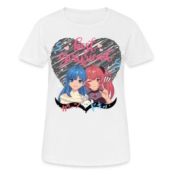 Beste Freundinnen rosa Herz - Frauen T-Shirt atmungsaktiv - Weiß - Vorne - AI Model Female 172 dark (172cm)