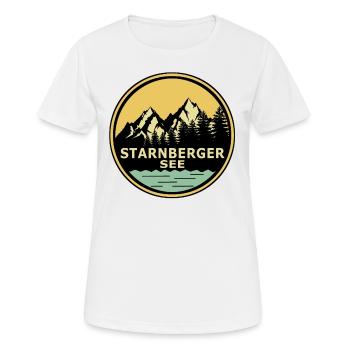 Starnberger See - Frauen T-Shirt atmungsaktiv - Weiß - Vorne - AI Model Female 172 dark (172cm)