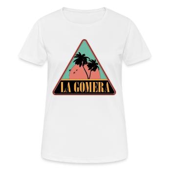 Dreieck Palmen La Gomera - Frauen T-Shirt atmungsaktiv - Weiß - Vorne - AI Model Female 172 dark (172cm)