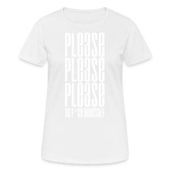 Bitte euch lustig antisozial - Frauen T-Shirt atmungsaktiv - Weiß - Vorne - AI Model Female 172 dark (172cm)
