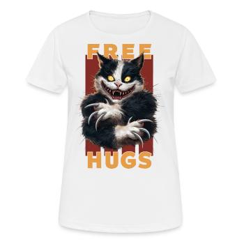 Lustige Umarmungen gratis Fierce Cat Humor Horror - Frauen T-Shirt atmungsaktiv - Weiß - Vorne - AI Model Female 172 dark (172cm)