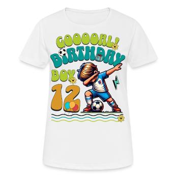 12e anniversaire Football - T-shirt respirant Femme - blanc - Devant - AI Model Female 172 dark (172cm)
