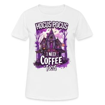 Hocus Pocus Geisterhaus Kaffee Halloween - Frauen T-Shirt atmungsaktiv - Weiß - Vorne - AI Model Female 172 dark (172cm)