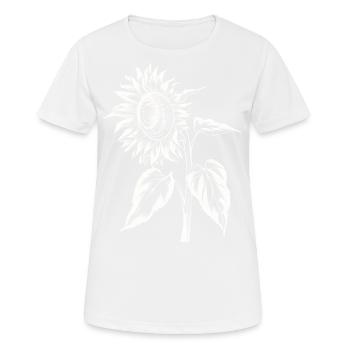 Sonnenblume Blume Botanisch Vintage Kunst Blumen - Frauen T-Shirt atmungsaktiv - Weiß - Vorne - AI Model Female 172 dark (172cm)