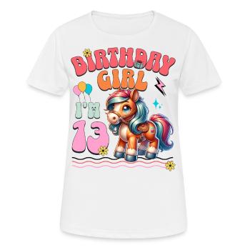 13e anniversaire fille équitation - T-shirt respirant Femme - blanc - Devant - AI Model Female 172 dark (172cm)