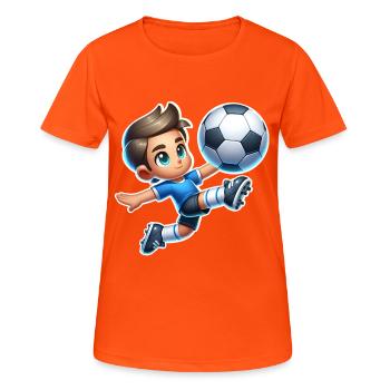 Football - T-shirt respirant Femme - orange néon - Devant - AI Model Female 172 dark (172cm)