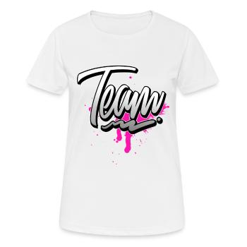 Team - Frauen T-Shirt atmungsaktiv - Weiß - Vorne - AI Model Female 172 dark (172cm)