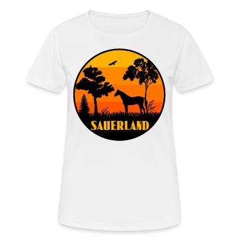 Sauerland - Frauen T-Shirt atmungsaktiv - Weiß - Vorne - AI Model Female 172 dark (172cm)