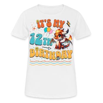 Dragon 12e anniversaire Dragon - T-shirt respirant Femme - blanc - Devant - AI Model Female 172 dark (172cm)