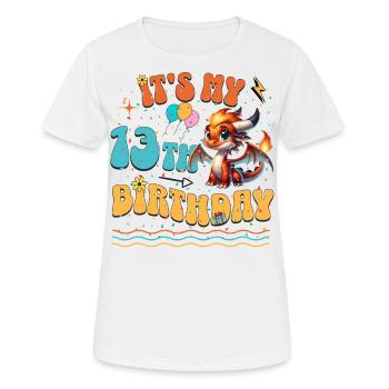 Dragon 13e anniversaire Dragon - T-shirt respirant Femme - blanc - Devant - AI Model Female 172 dark (172cm)
