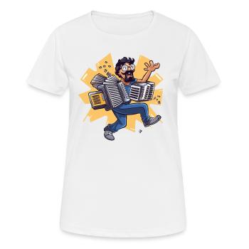 Maître de l’accordéon - T-shirt respirant Femme - blanc - Devant - AI Model Female 172 dark (172cm)