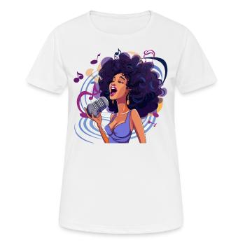 Sensation vocale - T-shirt respirant Femme - blanc - Devant - AI Model Female 172 dark (172cm)