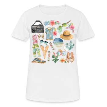 Clipart de voyage à l’aquarelle : Embrassez l’essence de - T-shirt respirant Femme - blanc - Devant - AI Model Female 172 dark (172cm)