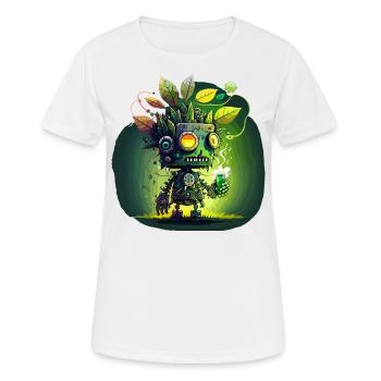 Psychedelischer Cyborg: Wo Technologie auf Kreativität trifft - Frauen T-Shirt atmungsaktiv - Weiß - Vorne - AI Model Female 172 dark (172cm)