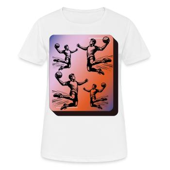 Handball Handballer - Frauen T-Shirt atmungsaktiv - Weiß - Vorne - AI Model Female 172 dark (172cm)