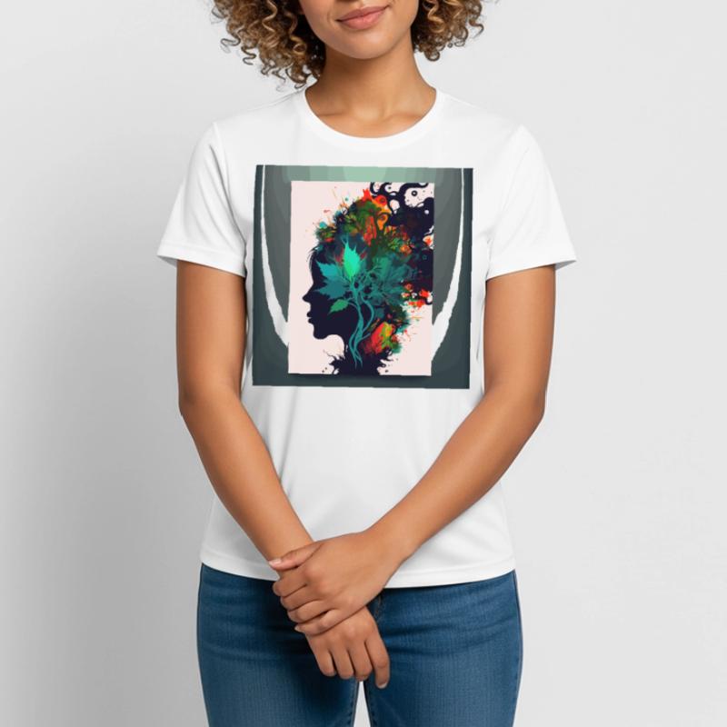 Cool Weed Head: A Psychedelic and Abstract Artwork Women's Breathable T-Shirt