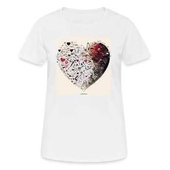 Melodien der Liebe: Ein skurriles Cartoon-Design - Frauen T-Shirt atmungsaktiv - Weiß - Vorne - AI Model Female 172 dark (172cm)