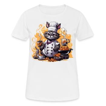 L’artiste culinaire de la caféine - T-shirt respirant Femme - blanc - Devant - AI Model Female 172 dark (172cm)