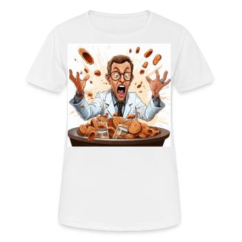 The Caffeine Mad Scientist - Women's Breathable T-Shirt - white - Front - AI Model Female 172 dark (172cm)