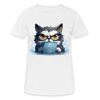 L’incognicat de la caféine - T-shirt respirant Femme - blanc - Devant - AI Model Female 172 dark (172cm)