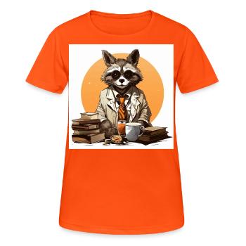 L’érudit de la caféine - T-shirt respirant Femme - orange néon - Devant - AI Model Female 172 dark (172cm)