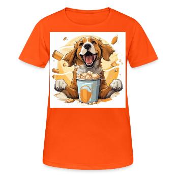 Le Dunker à la caféine - T-shirt respirant Femme - orange néon - Devant - AI Model Female 172 dark (172cm)