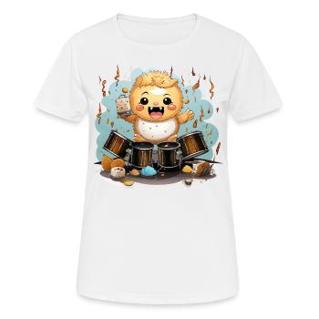 Der stachelige Perkussionist - Frauen T-Shirt atmungsaktiv - Weiß - Vorne - AI Model Female 172 dark (172cm)