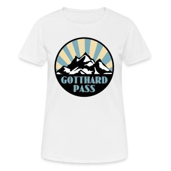 Gotthard Pass - Frauen T-Shirt atmungsaktiv - Weiß - Vorne - AI Model Female 172 dark (172cm)