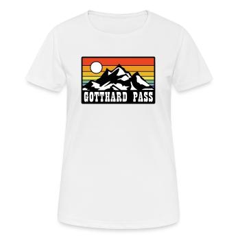 Gotthard Pass - Frauen T-Shirt atmungsaktiv - Weiß - Vorne - AI Model Female 172 dark (172cm)