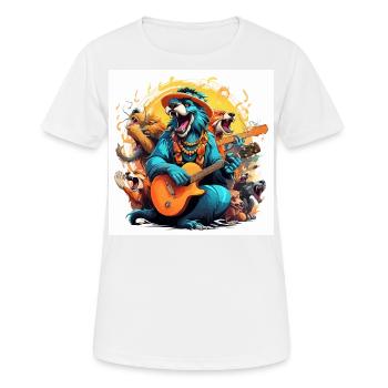 Die Avian Jazz Fusion - Frauen T-Shirt atmungsaktiv - Weiß - Vorne - AI Model Female 172 dark (172cm)