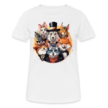 La folie de la mascarade animale - T-shirt respirant Femme - blanc - Devant - AI Model Female 172 dark (172cm)