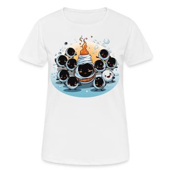 La brigade des bonhommes de neige - T-shirt respirant Femme - blanc - Devant - AI Model Female 172 dark (172cm)