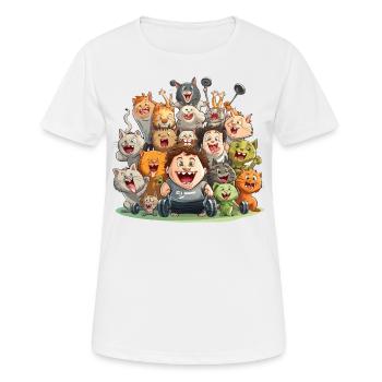 The Fit and Funny Crew - Women's Breathable T-Shirt - white - Front - AI Model Female 172 dark (172cm)