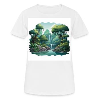 Cascades Mystiques - T-shirt respirant Femme - blanc - Devant - AI Model Female 172 dark (172cm)