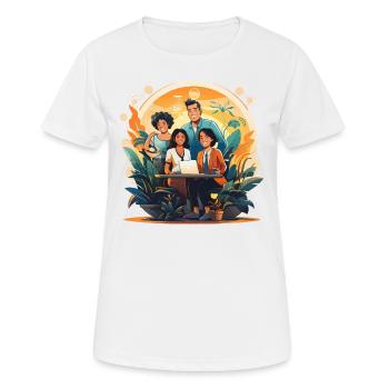 Ganzheitlicher Arbeitsplatz - Frauen T-Shirt atmungsaktiv - Weiß - Vorne - AI Model Female 172 dark (172cm)