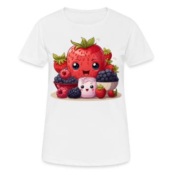 Bonheur des baies - T-shirt respirant Femme - blanc - Devant - AI Model Female 172 dark (172cm)