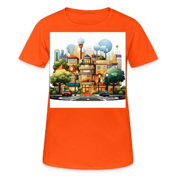 Schnittmenge Harmonie - Frauen T-Shirt atmungsaktiv - Neonorange - Vorne - AI Model Female 172 dark (172cm)