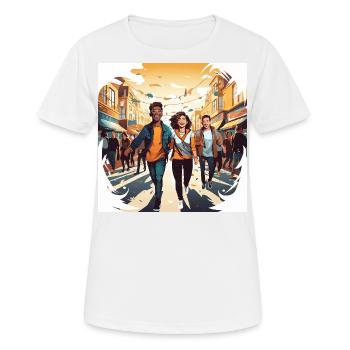 Promenade de l’Amitié - T-shirt respirant Femme - blanc - Devant - AI Model Female 172 dark (172cm)