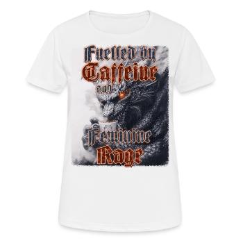 Koffein Drache Feminine Wut Kaffee Spaß Feminismus - Frauen T-Shirt atmungsaktiv - Weiß - Vorne - AI Model Female 172 dark (172cm)