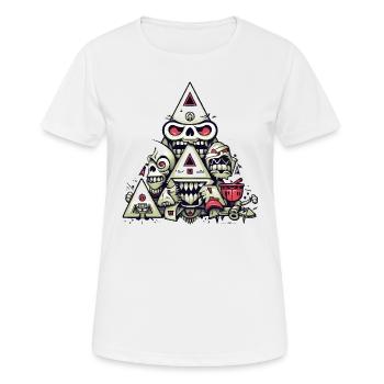Abstrakte Collage - Frauen T-Shirt atmungsaktiv - Weiß - Vorne - AI Model Female 172 dark (172cm)