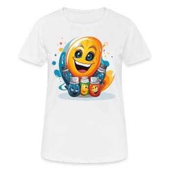 Palette de créativité - T-shirt respirant Femme - blanc - Devant - AI Model Female 172 dark (172cm)
