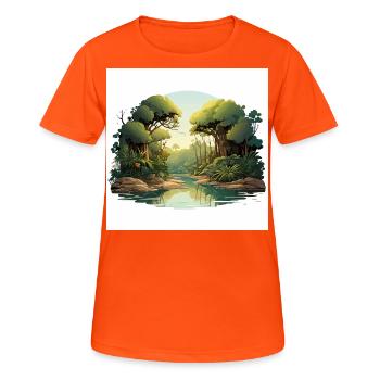 Whispering Woods - Women's Breathable T-Shirt - neon orange - Front - AI Model Female 172 dark (172cm)