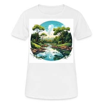 Rhythmen des Flusses - Frauen T-Shirt atmungsaktiv - Weiß - Vorne - AI Model Female 172 dark (172cm)