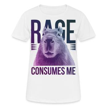 Wut Konsumiert Mich TLustiges Wasserschwein Alberner Humor - Frauen T-Shirt atmungsaktiv - Weiß - Vorne - AI Model Female 172 dark (172cm)