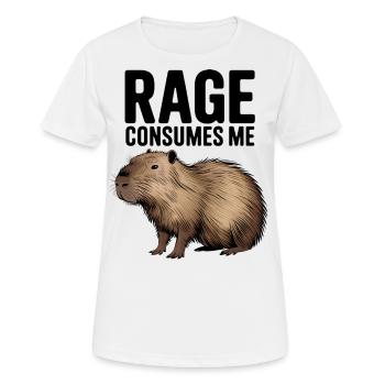 Wut Verschlingt Mich Lustig Capybara Albern Capy Humor - Frauen T-Shirt atmungsaktiv - Weiß - Vorne - AI Model Female 172 dark (172cm)