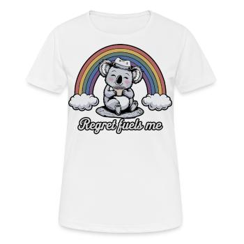 Drôle Koala regret me nourrit arc-en-ciel humour Design - T-shirt respirant Femme - blanc - Devant - AI Model Female 172 dark (172cm)